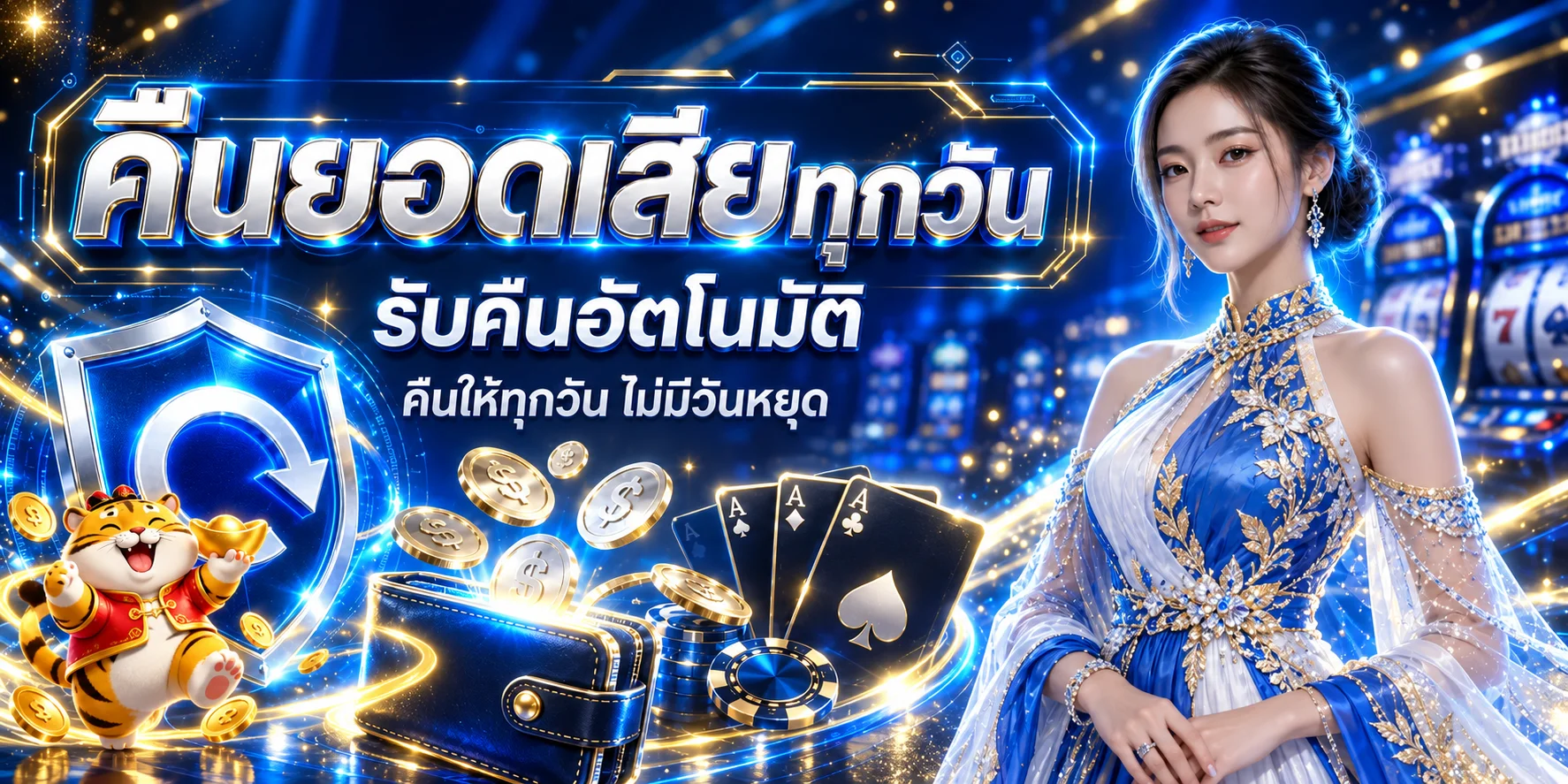 ระบบคืนยอด NMDSLOT พร้อมกระเป๋าและการ์ดคาสิโน
